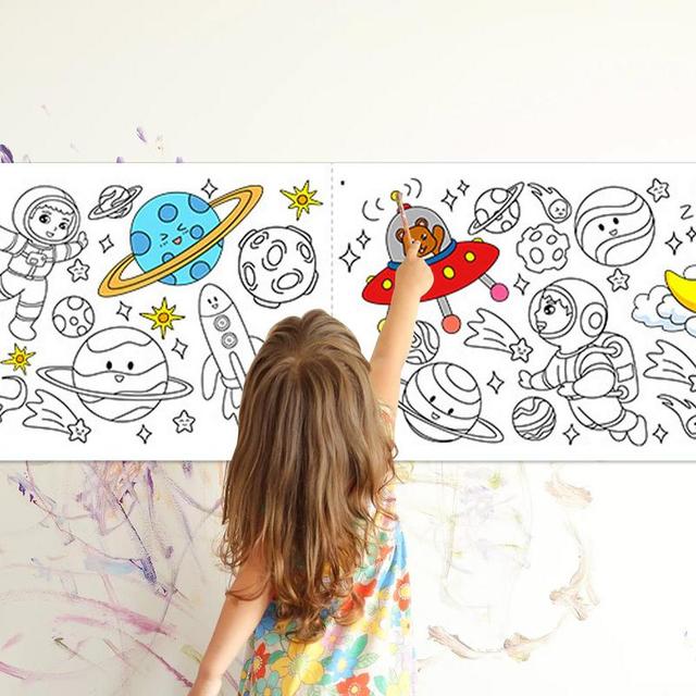 Waterproof Childrens Drawing Roll Wall Sticker Coloring Paper For Kid  Drawing Scroll Coloring Drawing Paper Diy Painting Drawing - Wall Stickers  - AliExpress